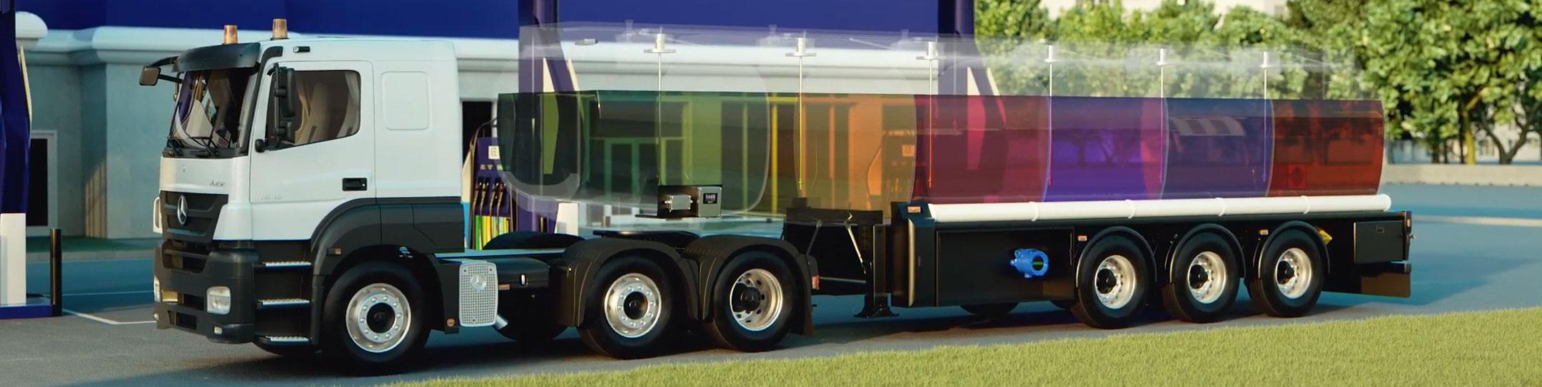 Truck with Fuel compartments visible